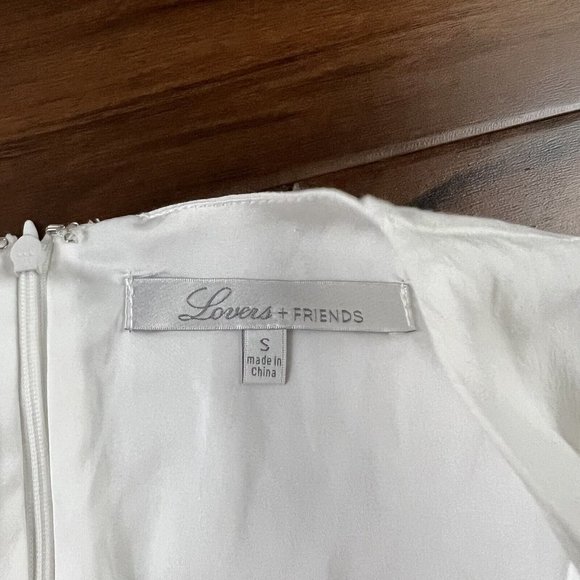 Lovers + Friends Women's Size Small White Crochet Jesse Romper Long Sleeve - Picture 8 of 9